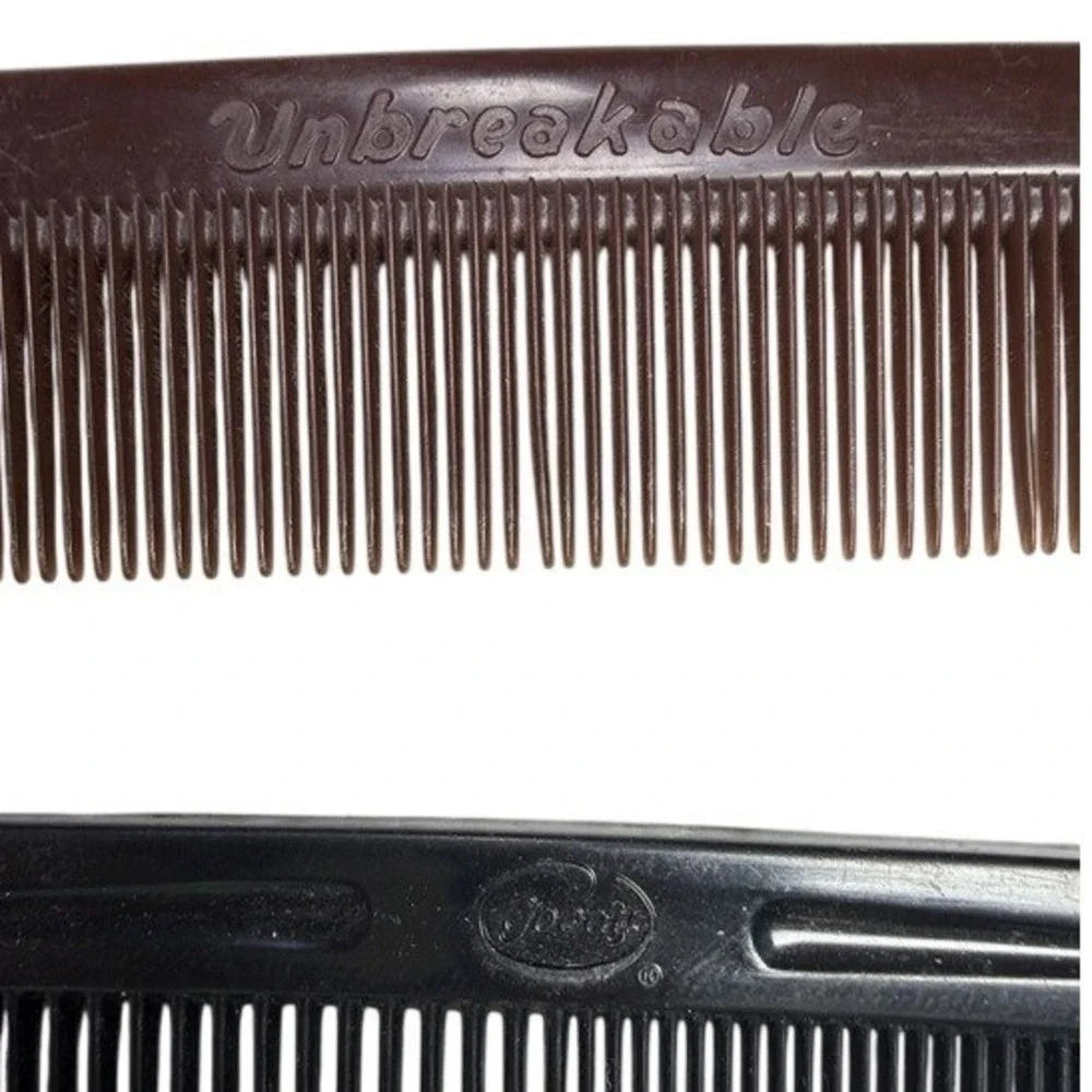 3 Piece Goody Unbreakable Hair Combs Black Brown Vintage Pocket Comb